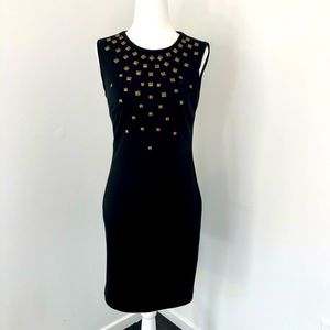Michael Kors Gold Studded Black Dress